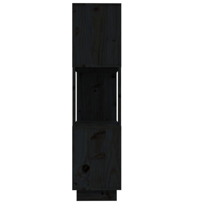 vidaXL Bücherregal/Raumteiler Schwarz 80x25x101 cm Massivholz Kiefer