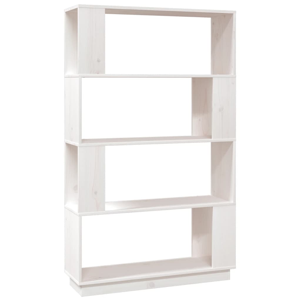 vidaXL Bücherregal/Raumteiler Weiß 80x25x132 cm Massivholz Kiefer