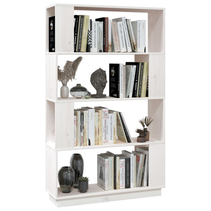 vidaXL Bücherregal/Raumteiler Weiß 80x25x132 cm Massivholz Kiefer
