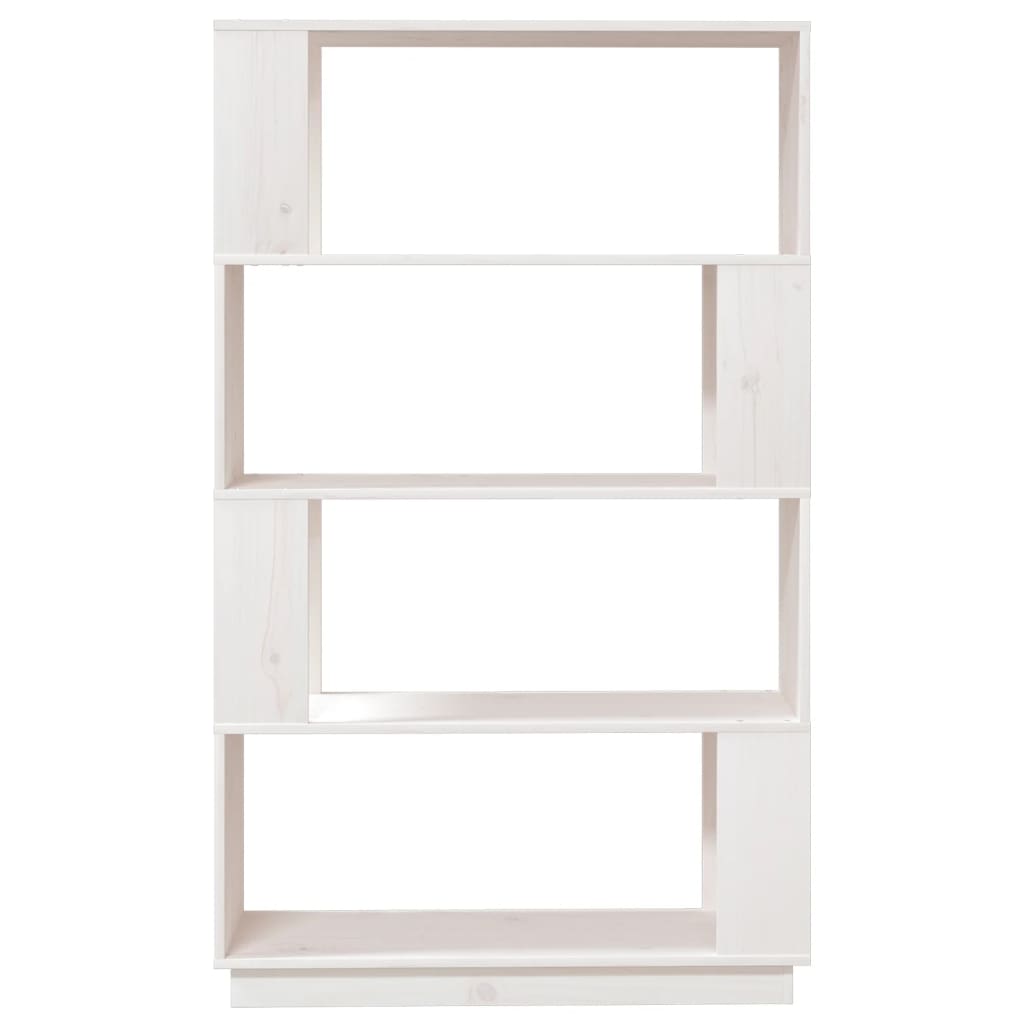 vidaXL Bücherregal/Raumteiler Weiß 80x25x132 cm Massivholz Kiefer