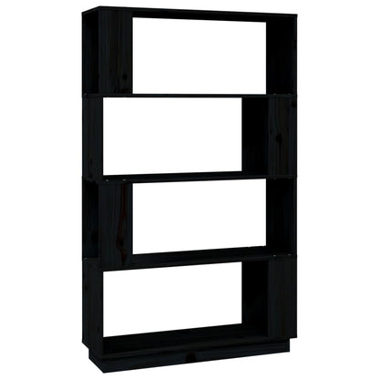 vidaXL Bücherregal/Raumteiler Schwarz 80x25x132 cm Massivholz Kiefer