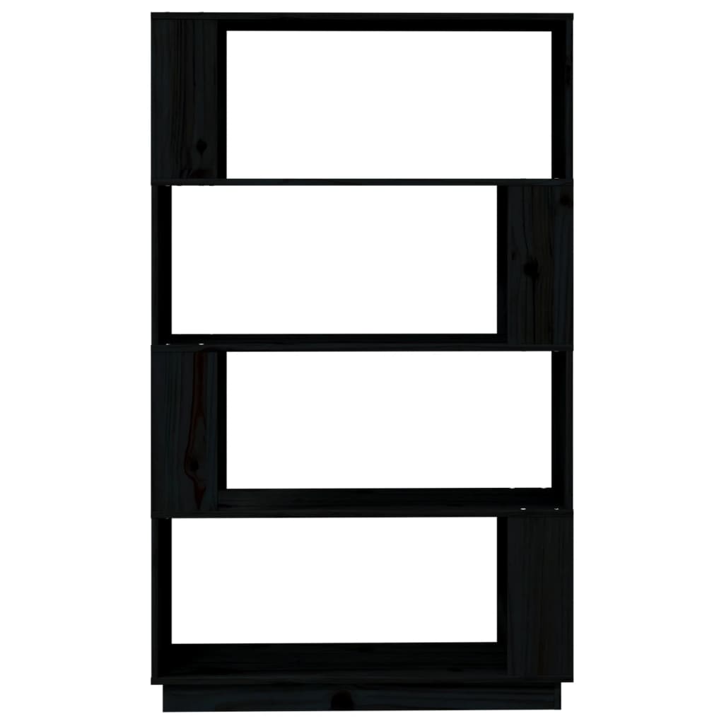 vidaXL Bücherregal/Raumteiler Schwarz 80x25x132 cm Massivholz Kiefer