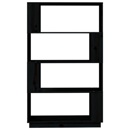 vidaXL Bücherregal/Raumteiler Schwarz 80x25x132 cm Massivholz Kiefer