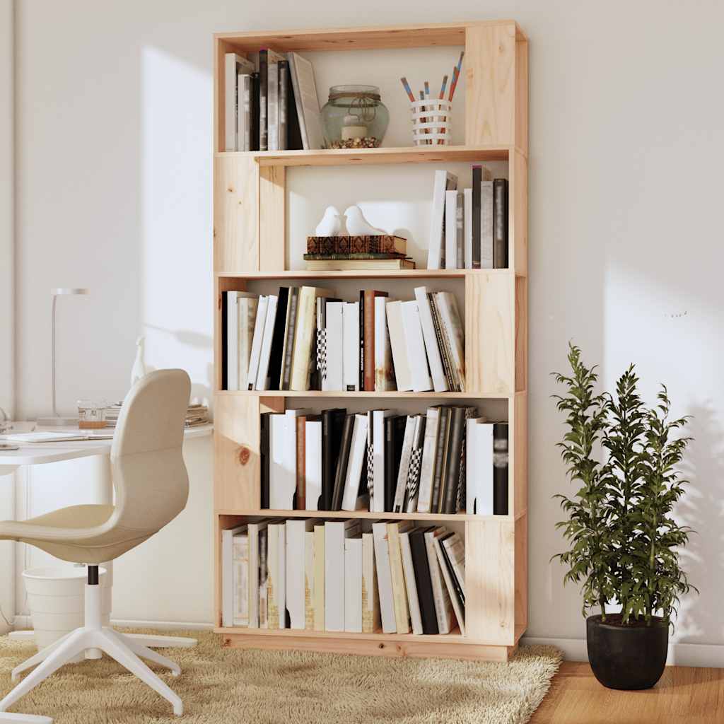 vidaXL Bücherregal/Raumteiler 80x25x163,5 cm Massivholz Kiefer