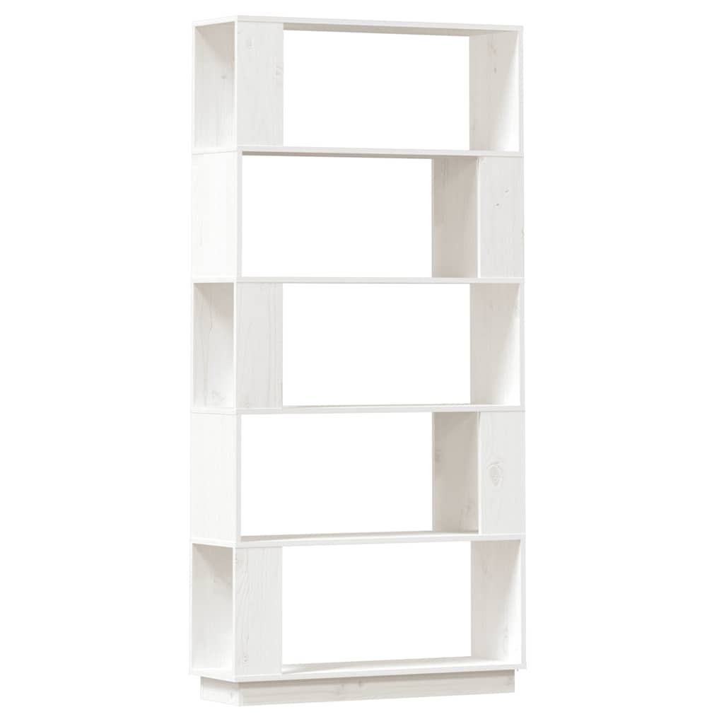 vidaXL Bücherregal/Raumteiler Weiß 80x25x163,5 cm Massivholz Kiefer