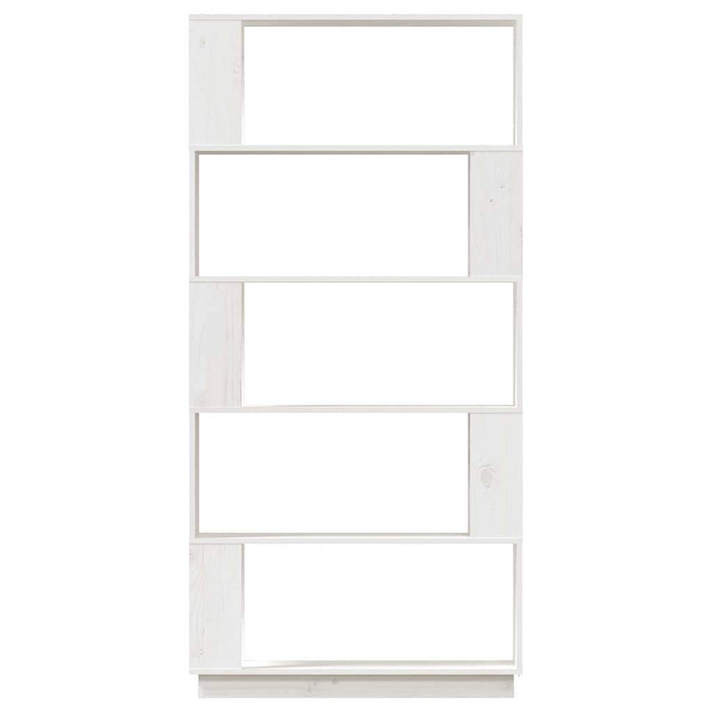 vidaXL Bücherregal/Raumteiler Weiß 80x25x163,5 cm Massivholz Kiefer