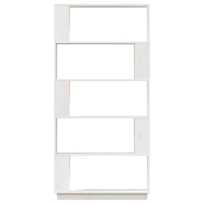 vidaXL Bücherregal/Raumteiler Weiß 80x25x163,5 cm Massivholz Kiefer