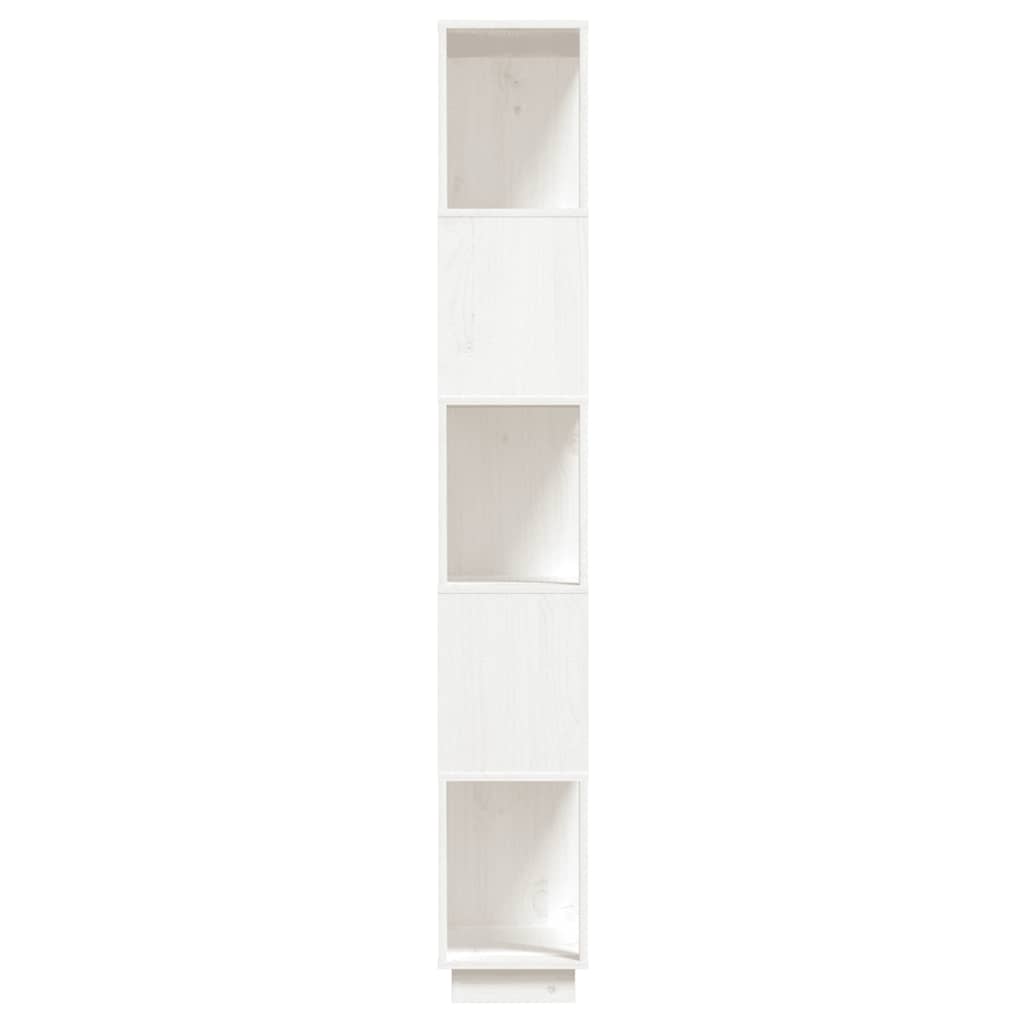 vidaXL Bücherregal/Raumteiler Weiß 80x25x163,5 cm Massivholz Kiefer
