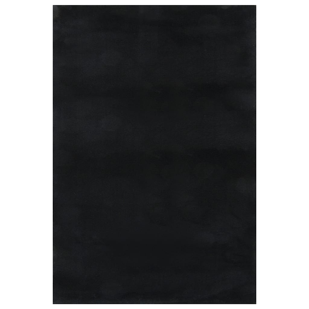 vidaXL Tapis lavable moelleux poils courts 160x230 antidérapant noir