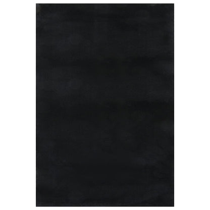 vidaXL Tapis lavable moelleux poils courts 160x230 antidérapant noir