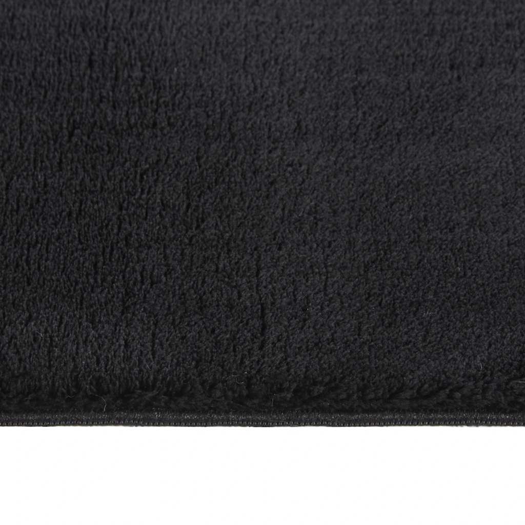 vidaXL Tapis lavable moelleux poils courts 160x230 antidérapant noir