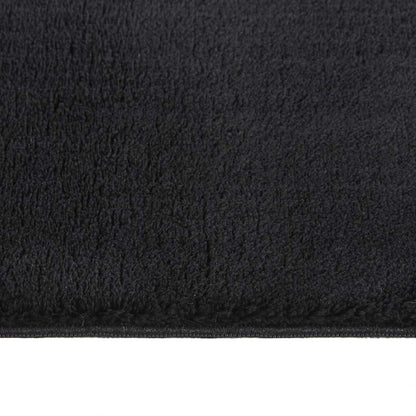vidaXL Tapis lavable moelleux poils courts 160x230 antidérapant noir