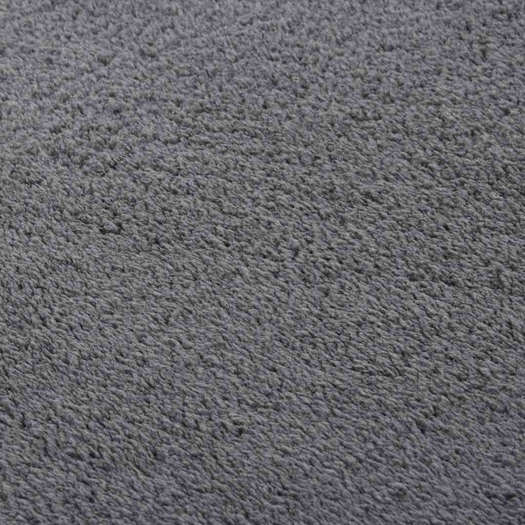 vidaXL Teppich Waschbar Flauschig Kurzflor 160x230 Rutschfest Anthrazi