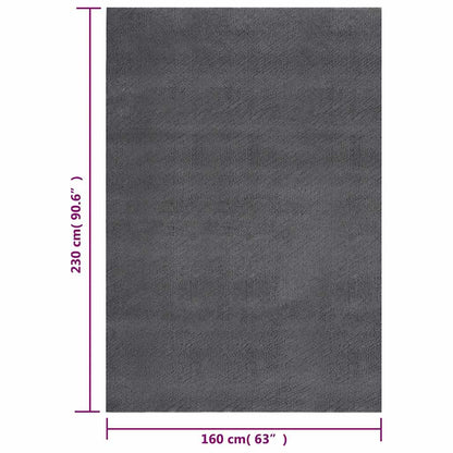 vidaXL Teppich Waschbar Flauschig Kurzflor 160x230 Rutschfest Anthrazi