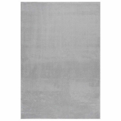 vidaXL Tapis lavable moelleux poils courts 160x230 antidérapant gris