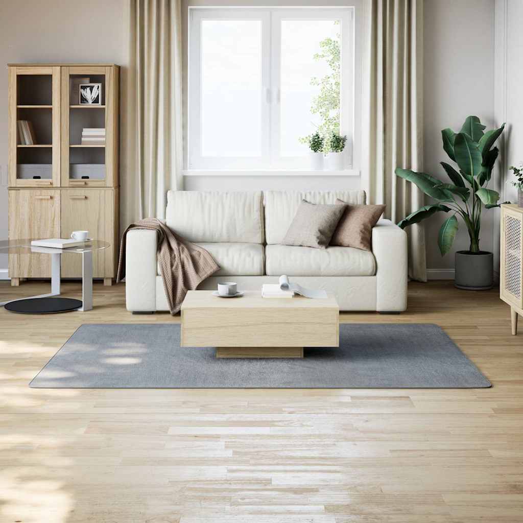 vidaXL Tapis lavable moelleux poils courts 160x230 antidérapant gris