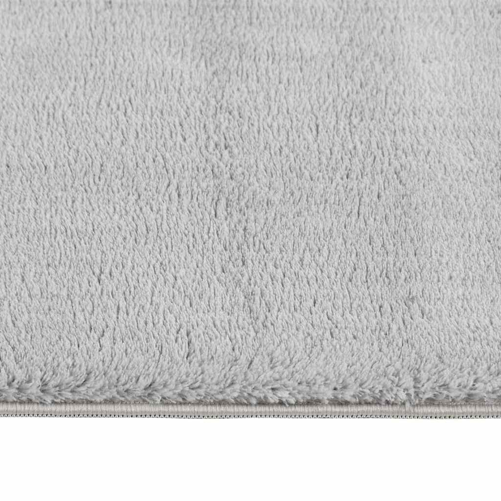 vidaXL Tapis lavable moelleux poils courts 160x230 antidérapant gris