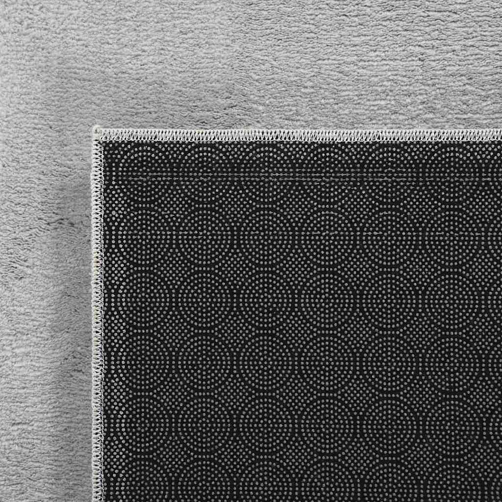 vidaXL Tapis lavable moelleux poils courts 160x230 antidérapant gris