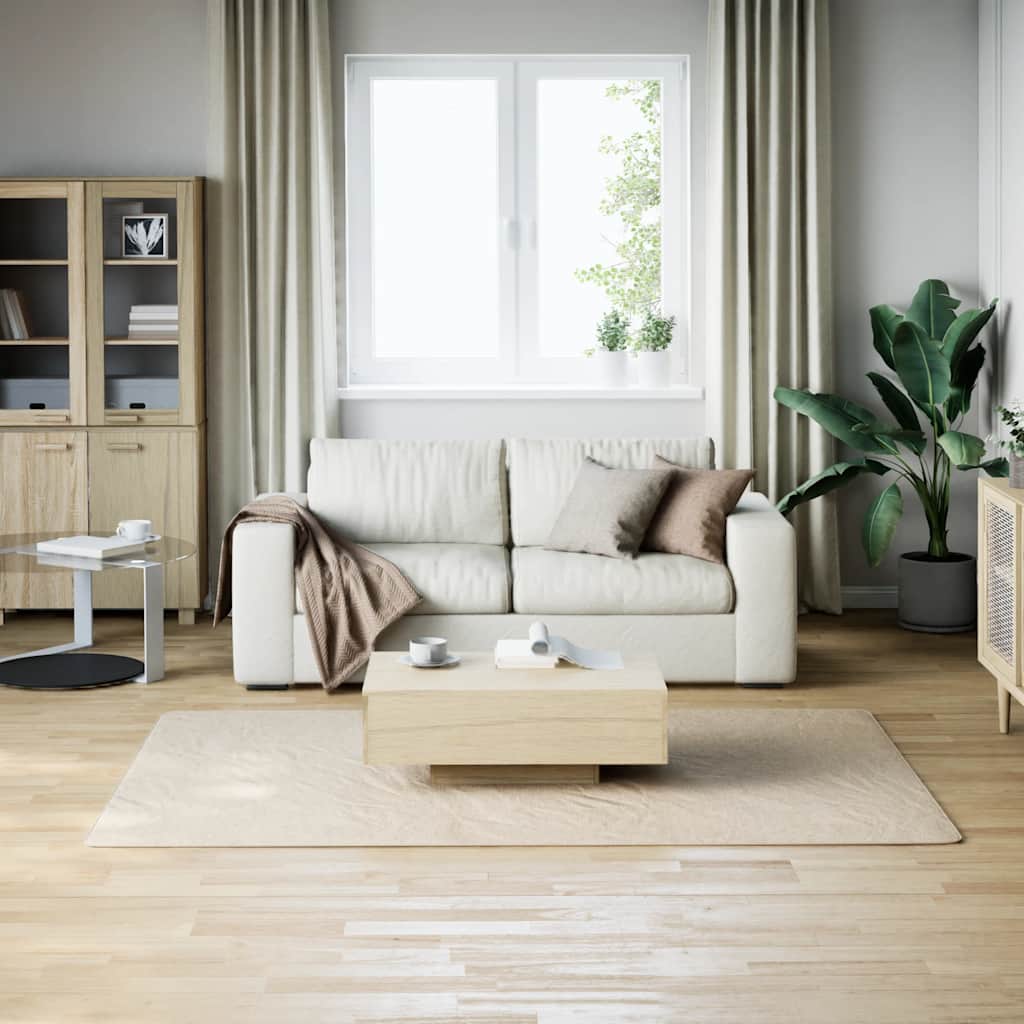 vidaXL Tapis lavable moelleux poils courts 160x230 Antidérapant Crème