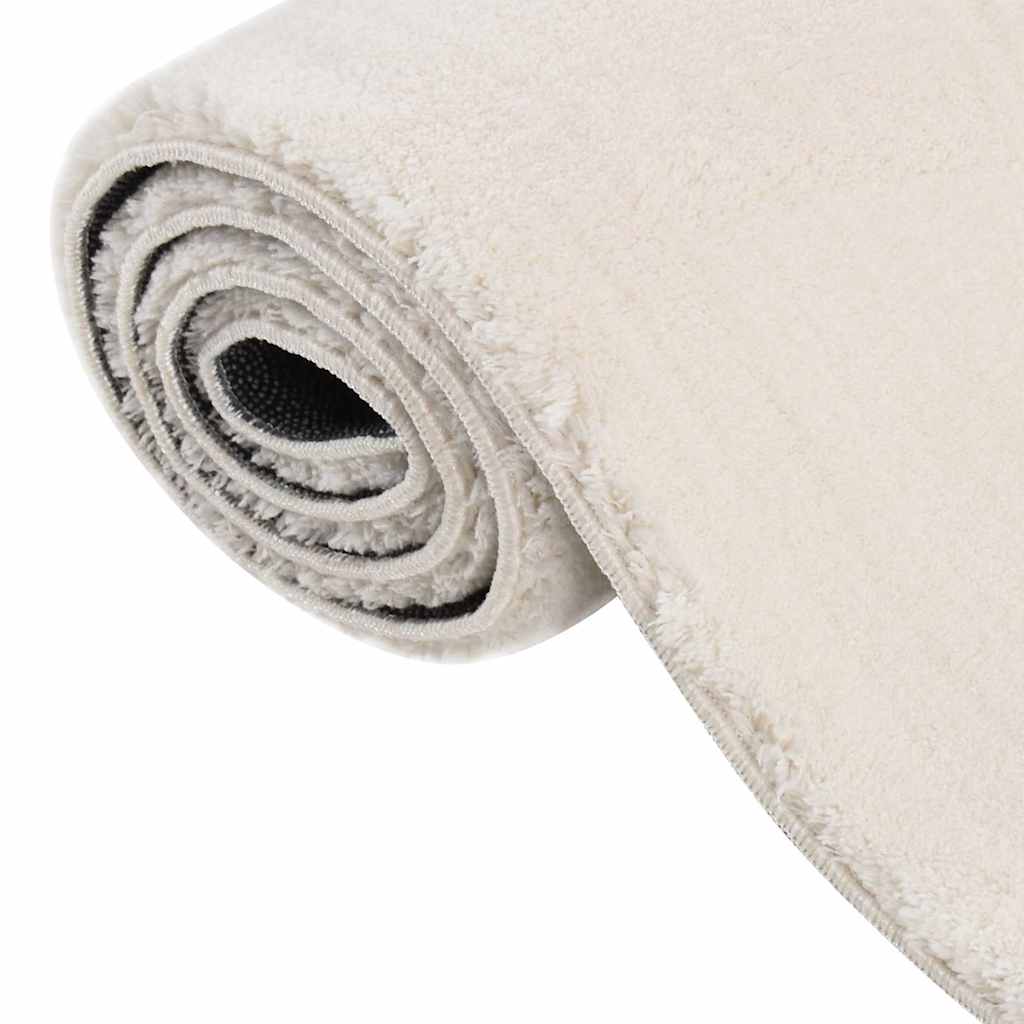 vidaXL Tapis lavable moelleux poils courts 160x230 Antidérapant Crème