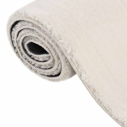 vidaXL Tapis lavable moelleux poils courts 160x230 Antidérapant Crème