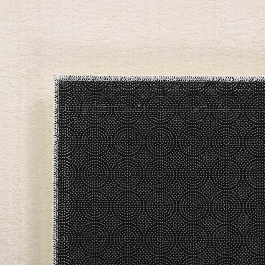 vidaXL Tapis lavable moelleux poils courts 160x230 Antidérapant Crème
