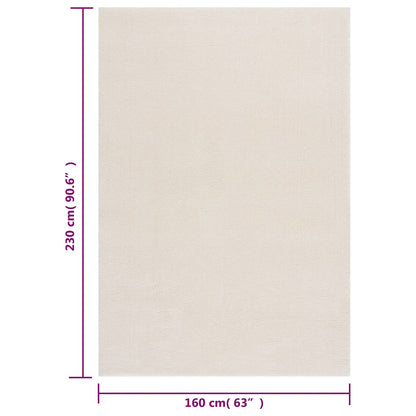 vidaXL Tapis lavable moelleux poils courts 160x230 Antidérapant Crème