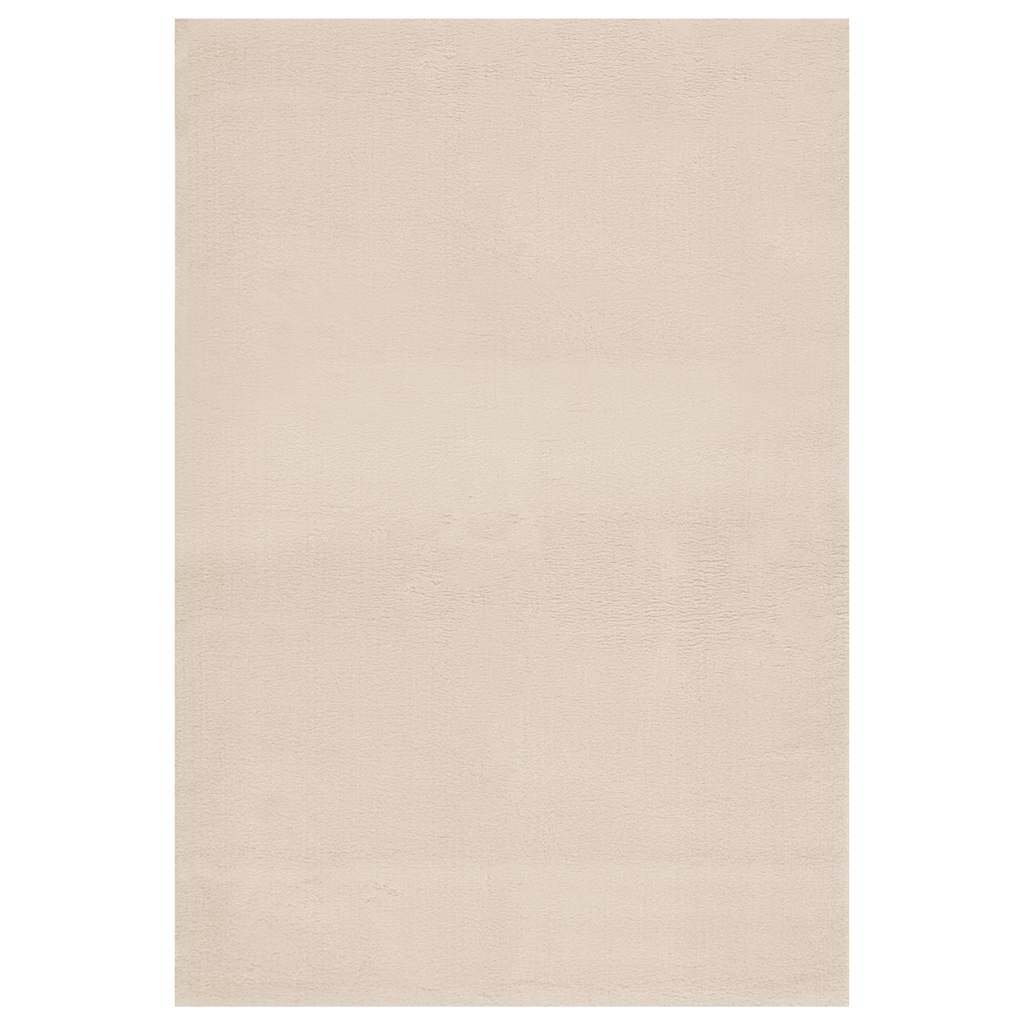 vidaXL Tapis lavable moelleux poils courts 160x230 antidérapant beige