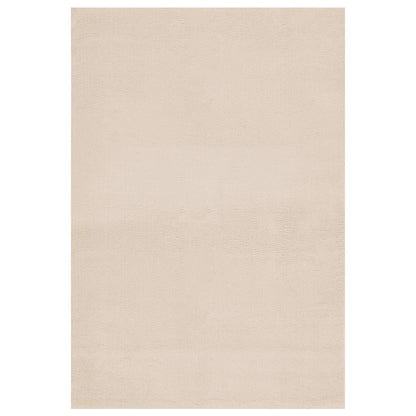 vidaXL Tapis lavable moelleux poils courts 160x230 antidérapant beige