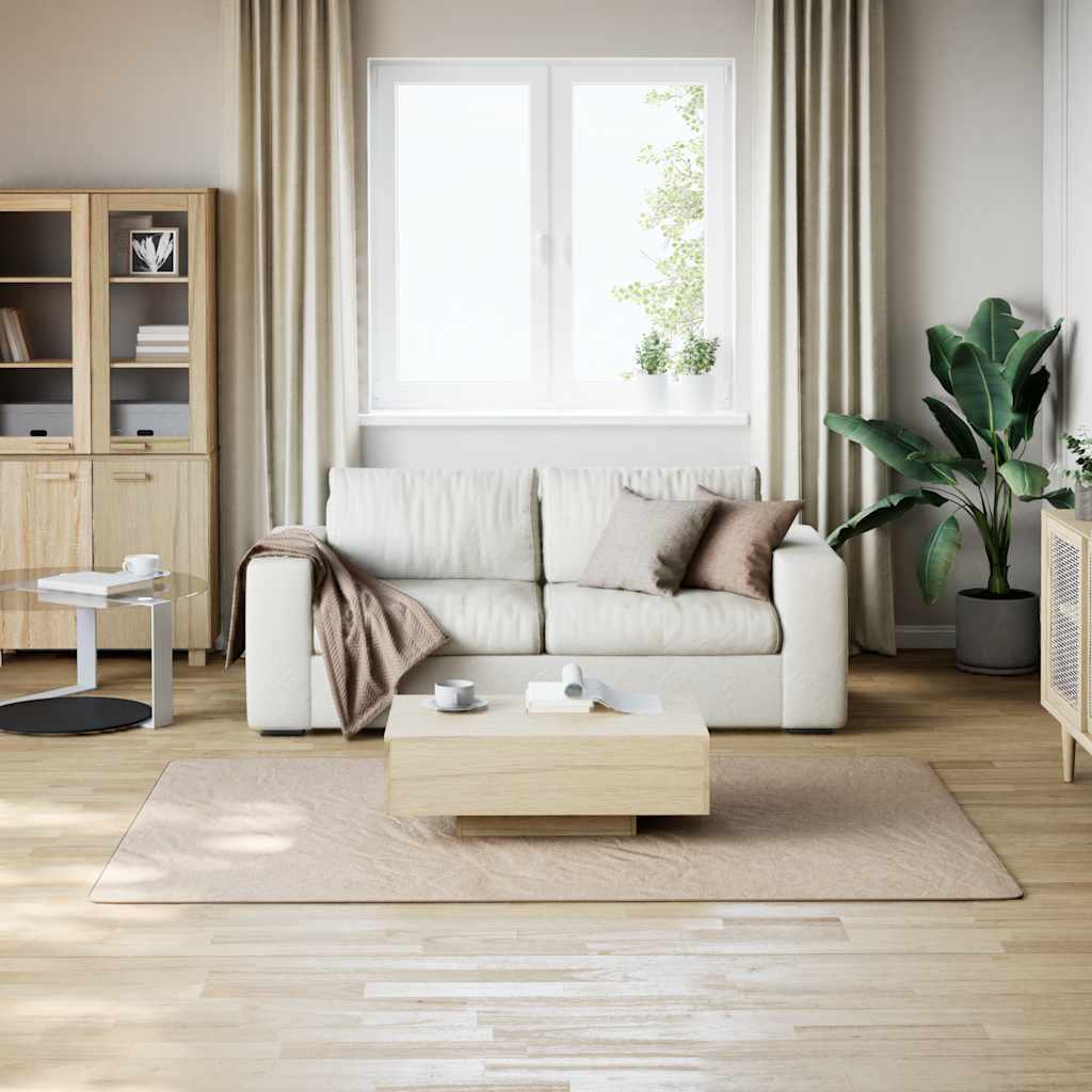 vidaXL Tapis lavable moelleux poils courts 160x230 antidérapant beige