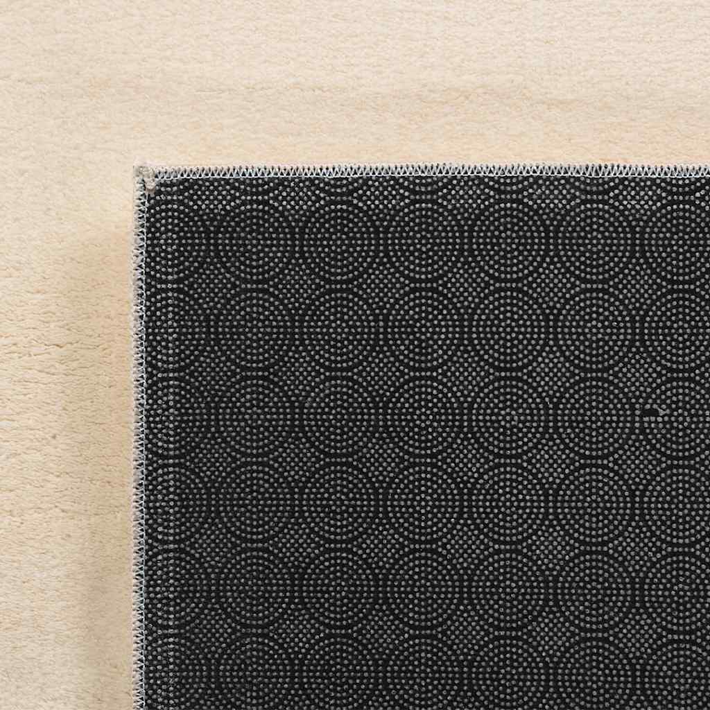 vidaXL Tapis lavable moelleux poils courts 160x230 antidérapant beige