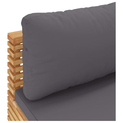 vidaXL Canapé d'angle de jardin avec coussins gris foncé en bois de teck massif