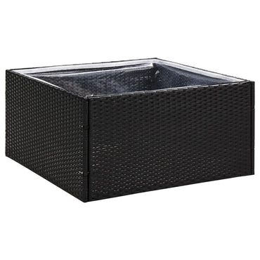 vidaXL Jardinière noire 80x80x40 cm en résine tressée