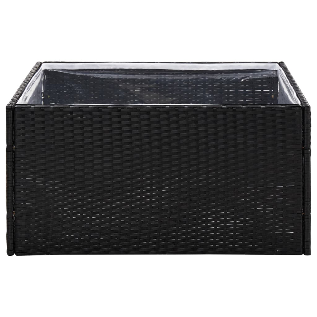 vidaXL Jardinière noire 80x80x40 cm en résine tressée