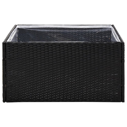 vidaXL Jardinière noire 80x80x40 cm en résine tressée