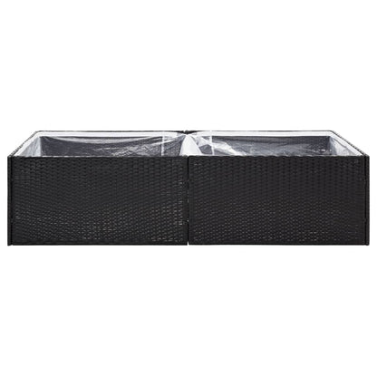 vidaXL Pflanzkübel Schwarz 157x80x40 cm Poly Rattan