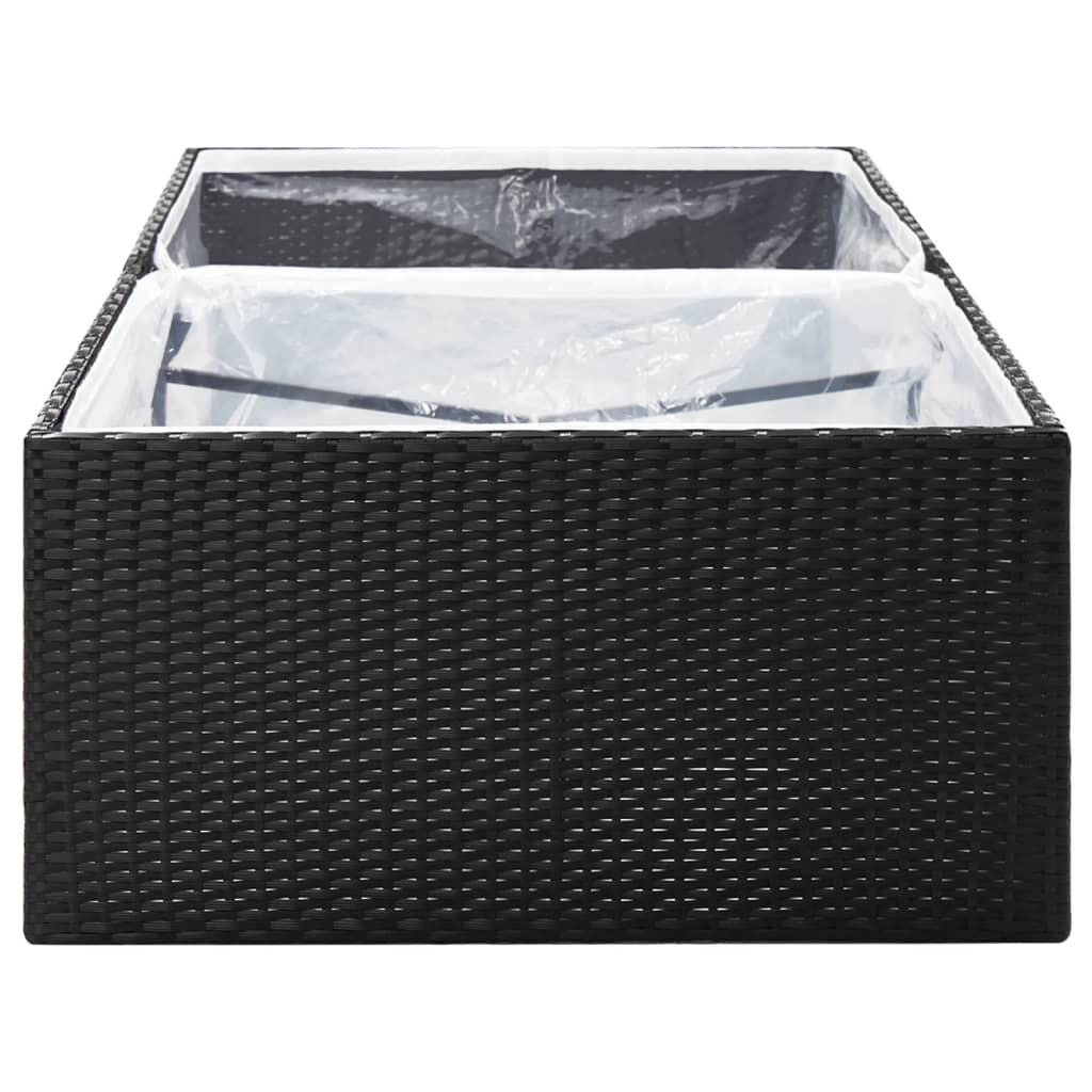 vidaXL Pflanzkübel Schwarz 157x80x40 cm Poly Rattan