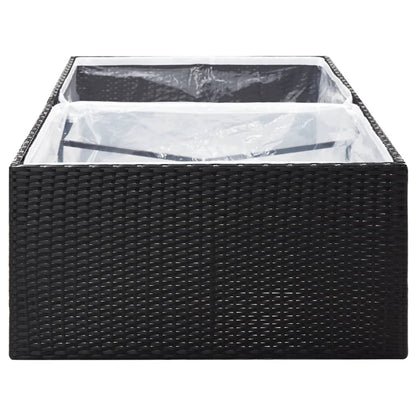 vidaXL Pflanzkübel Schwarz 157x80x40 cm Poly Rattan