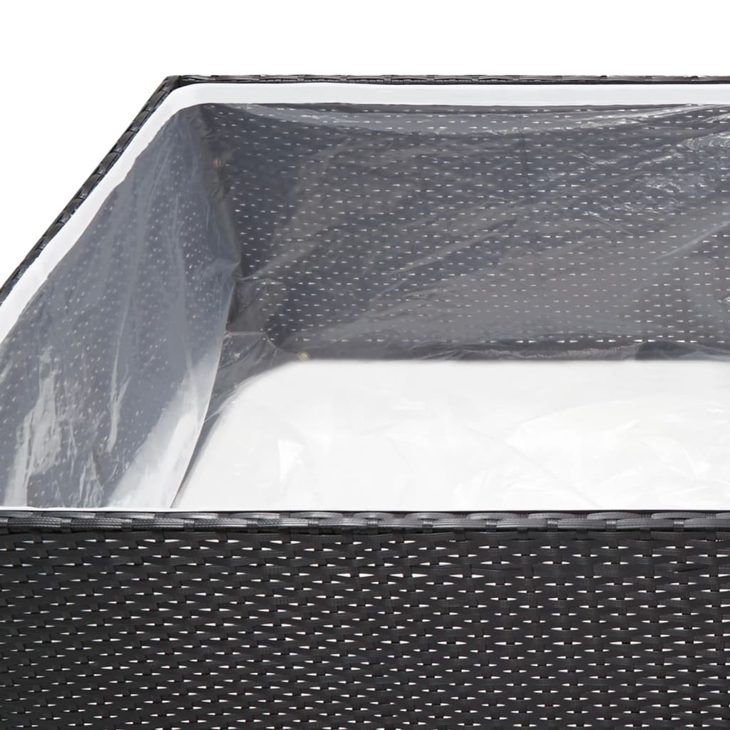 vidaXL Pflanzkübel Schwarz 157x80x40 cm Poly Rattan