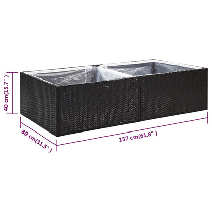 vidaXL Pflanzkübel Schwarz 157x80x40 cm Poly Rattan
