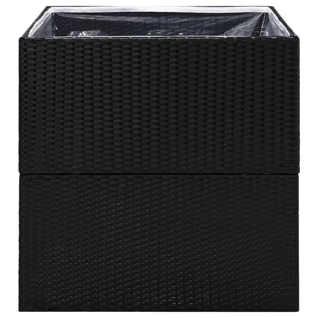 vidaXL Jardinière Noire 80x80x80 cm en résine tressée