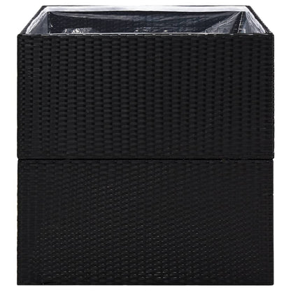 vidaXL Jardinière Noire 80x80x80 cm en résine tressée