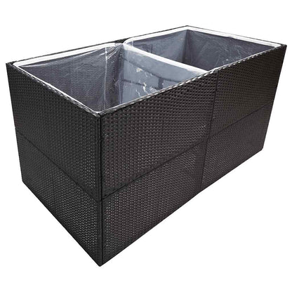 vidaXL Pflanzkübel Schwarz 157x80x80 cm Poly Rattan