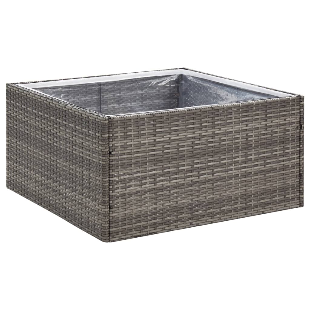 vidaXL Jardinière gris 80x80x40 cm polyrotin