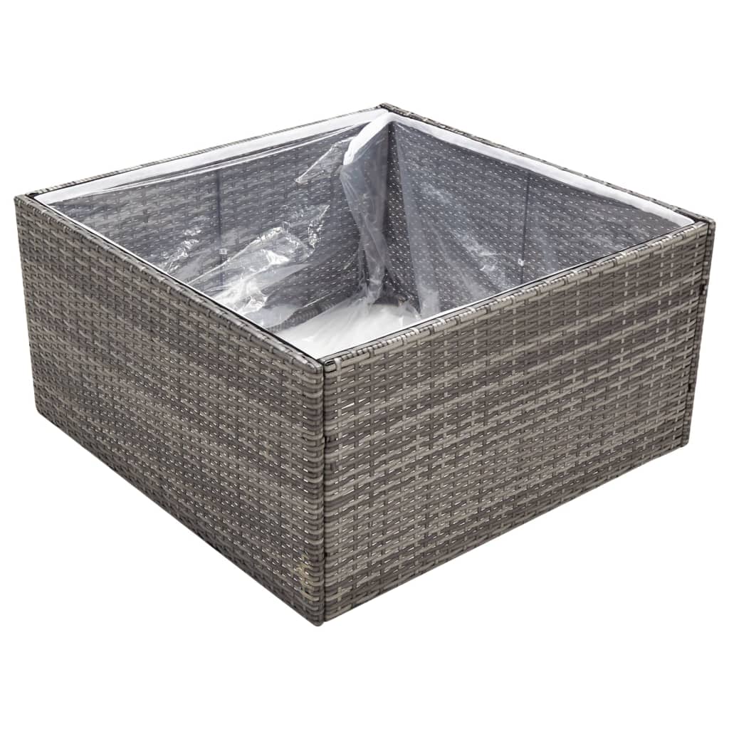 vidaXL Jardinière gris 80x80x40 cm polyrotin