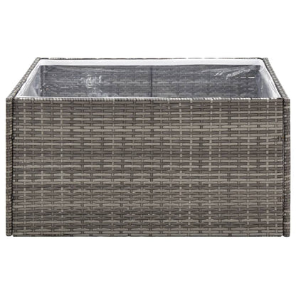 vidaXL Jardinière gris 80x80x40 cm polyrotin