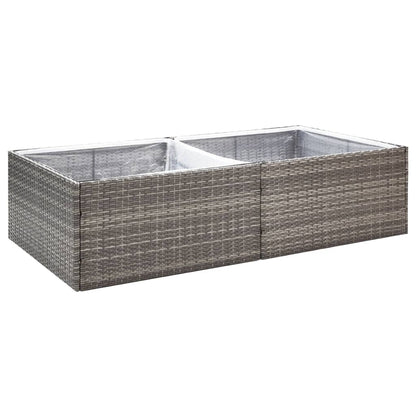 vidaXL Jardinière Gris 157x80x40 cm Résine Tressée