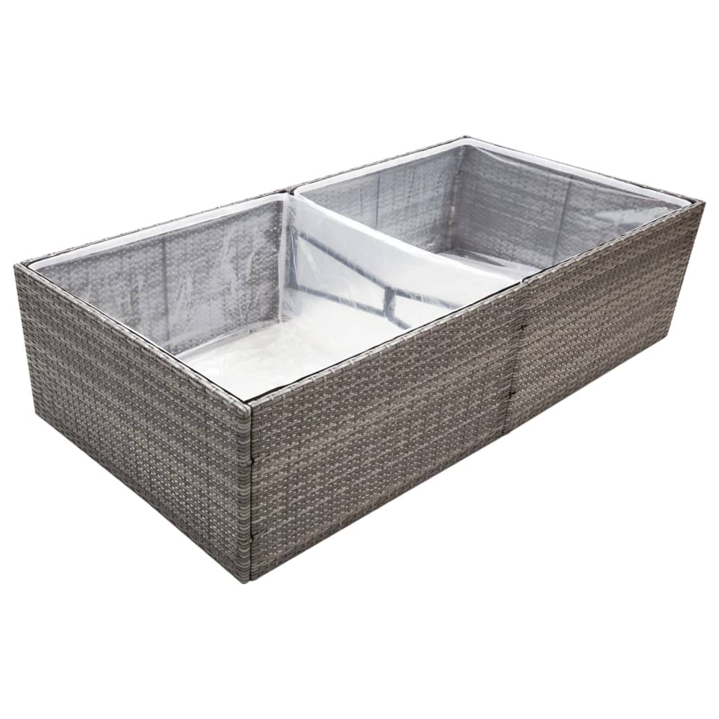 vidaXL Jardinière Gris 157x80x40 cm Résine Tressée