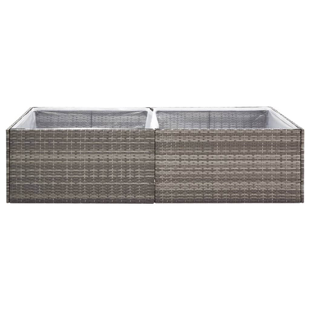 vidaXL Jardinière Gris 157x80x40 cm Résine Tressée