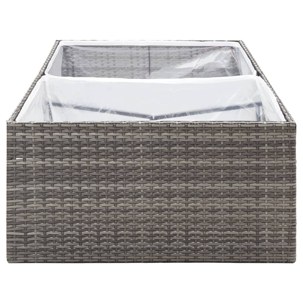 vidaXL Jardinière Gris 157x80x40 cm Résine Tressée